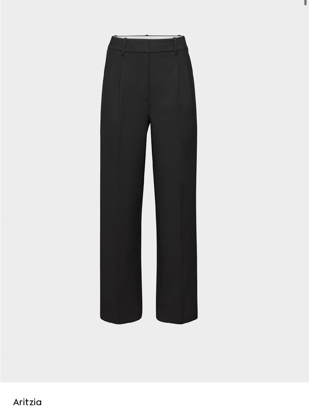 Aritzia Black High-Waist Wide-Leg Trousers